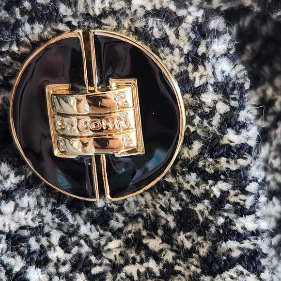 St John Marie Gray Soft Wool Blend Prep Jacket Knit Blazer Classic Luxury Size 8 - Picture 7 of 16